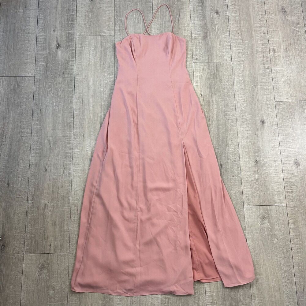 Fame and Partners Maxi Dress Womens 2 Pink Sleeveless Prom Formal Bridesmaid NWT